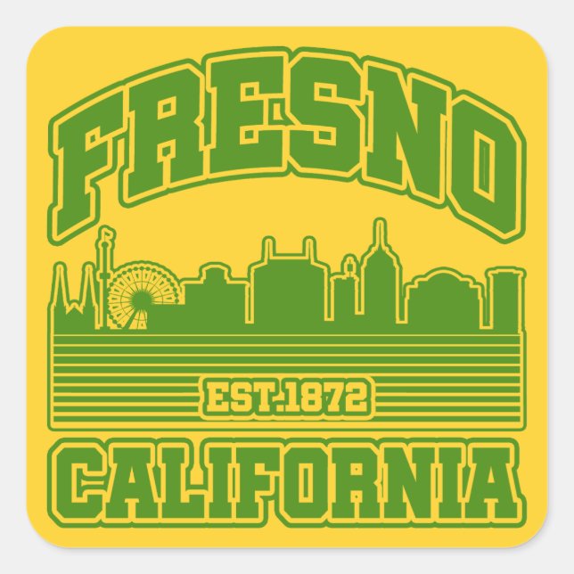 Fresno,California Square Sticker (Front)