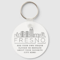 Fresno, California Stylised Skyline| Custom Slogan
