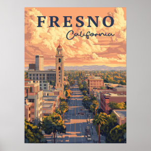 Fresno California Urban Landscape  Poster
