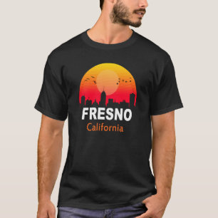Fresno California Vintage Sunset Retro City State  T-Shirt