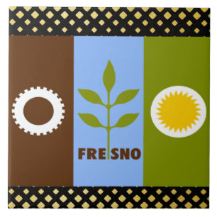 Fresno city flag ceramic tile