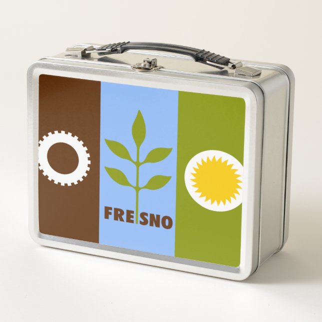 Fresno city flag metal lunch box (Front)