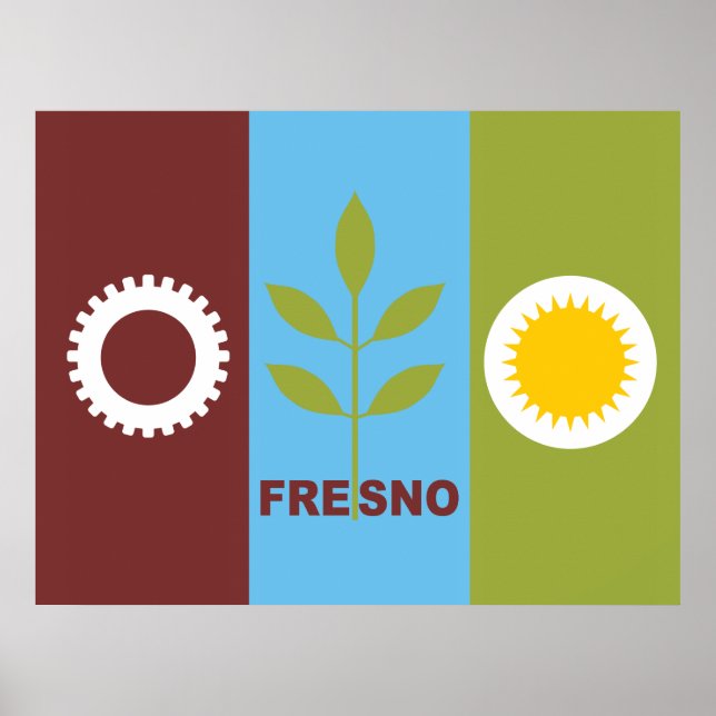 Fresno city flag poster (Front)