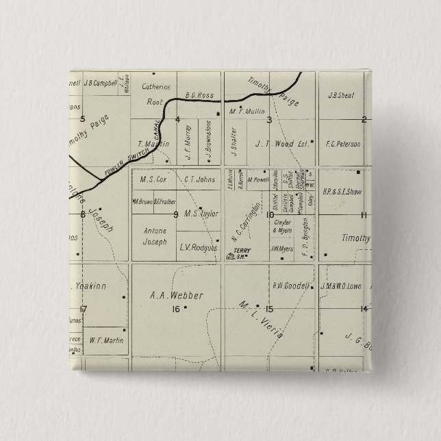 Fresno County, California 12 15 Cm Square Badge (Front)