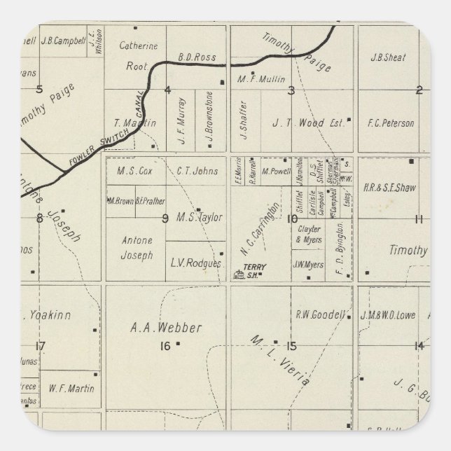 Fresno County, California 12 Square Sticker (Front)
