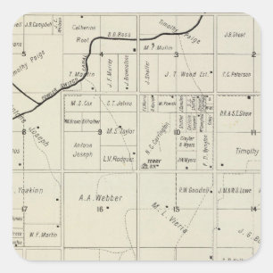 Fresno County, California 12 Square Sticker