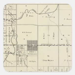 Fresno County, California 13 Square Sticker