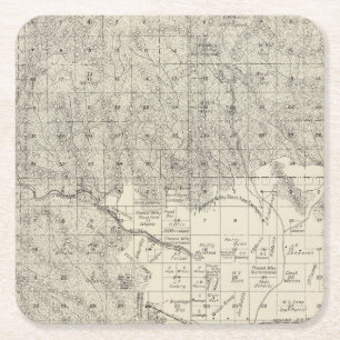 Fresno County, California 17 Square Paper Coaster