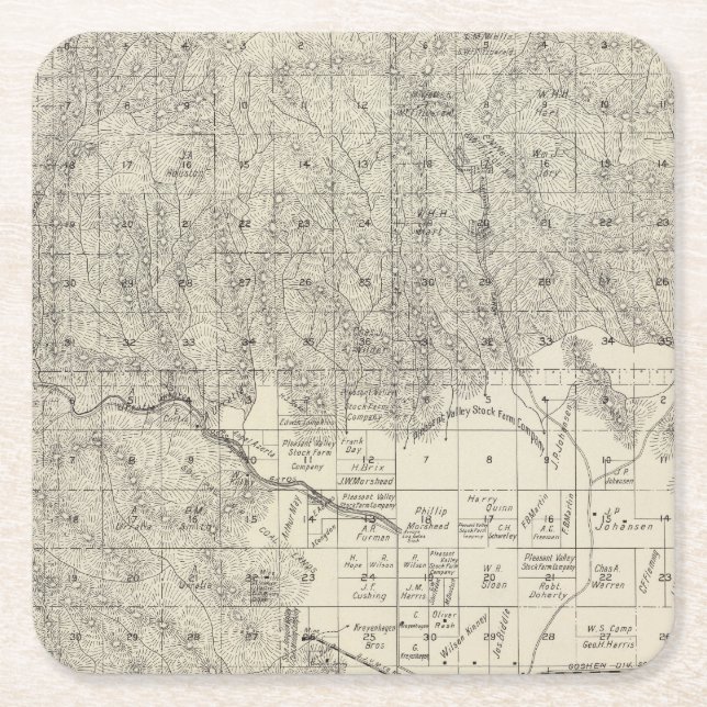 Fresno County, California 17 Square Paper Coaster (Front)