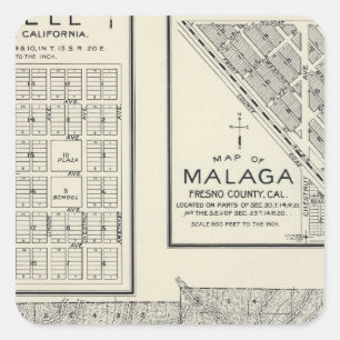 Fresno County, California 22 Square Sticker