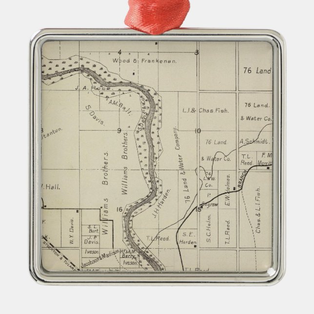 Fresno County, California 2 Metal Tree Decoration (Front)