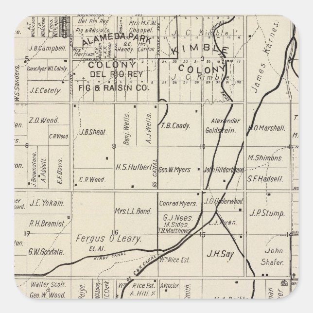 Fresno County, California 2 Square Sticker (Front)