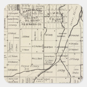 Fresno County, California 2 Square Sticker