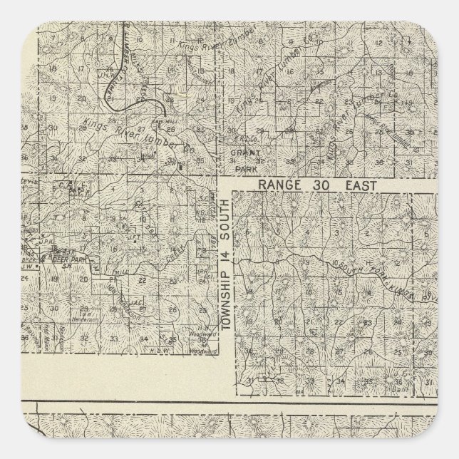 Fresno County, California 32 Square Sticker (Front)