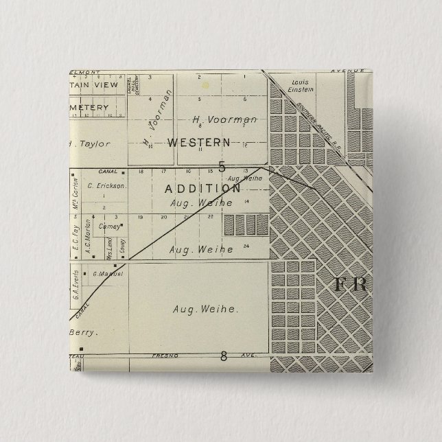 Fresno County, California 7 15 Cm Square Badge (Front)