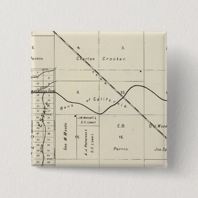 Fresno County, California 7 15 Cm Square Badge (Front)