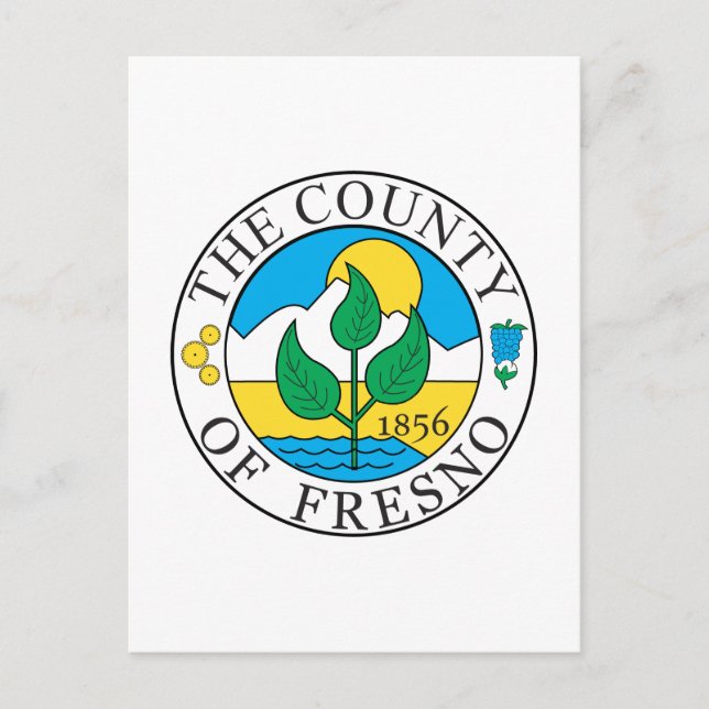 Fresno county seal postcard (Front)