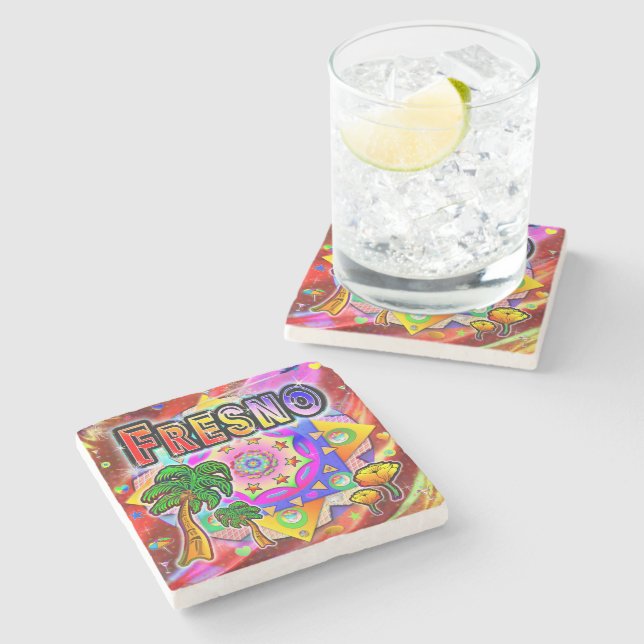 Fresno Tropical Friends Coaster (Side)
