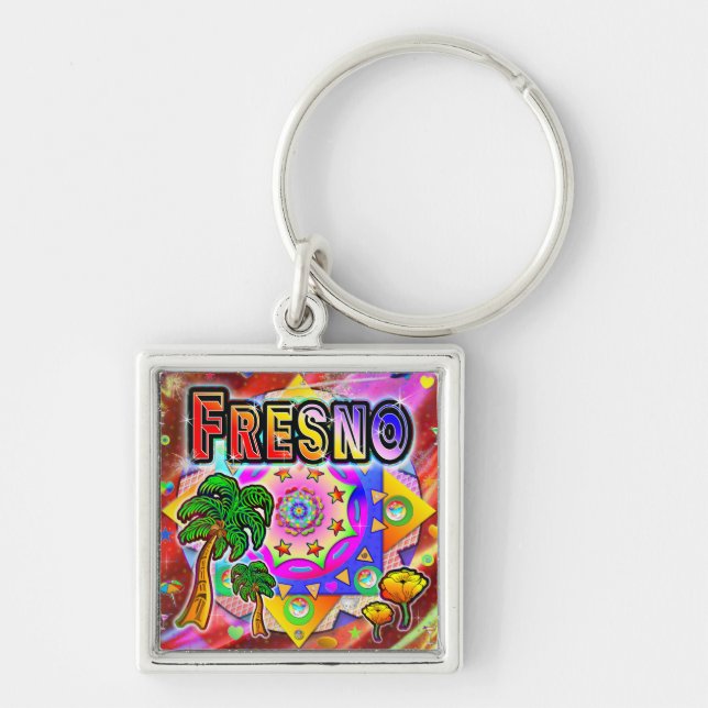Fresno Tropical Friends Keychain (Front)