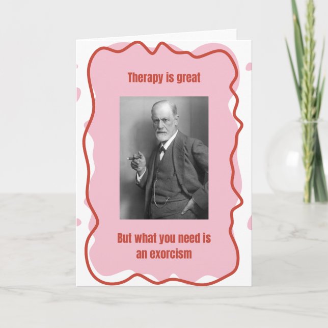 Freud Exorcism Funny Card (Front)