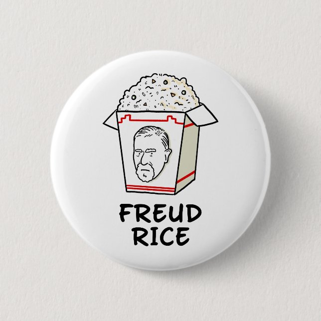 Freud Rice Food Psychology Pun 6 Cm Round Badge (Front)