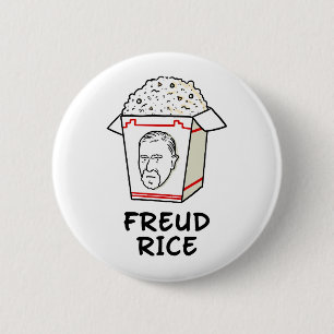 Freud Rice Food Psychology Pun 6 Cm Round Badge