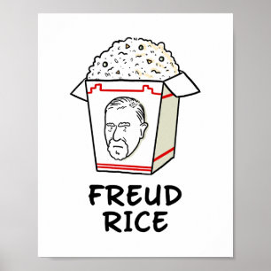 Freud Rice Food Psychology Pun Poster