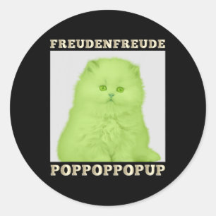 Freudenfreude Poppoppop Up Feline Lover Cat Classic Round Sticker