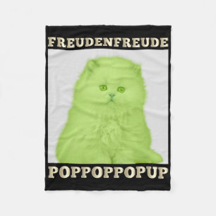 Freudenfreude Poppoppop Up Feline Lover Cat Fleece Blanket
