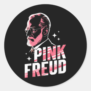 Freudian Pink Twist Freudian Pun Psychology Smart Classic Round Sticker