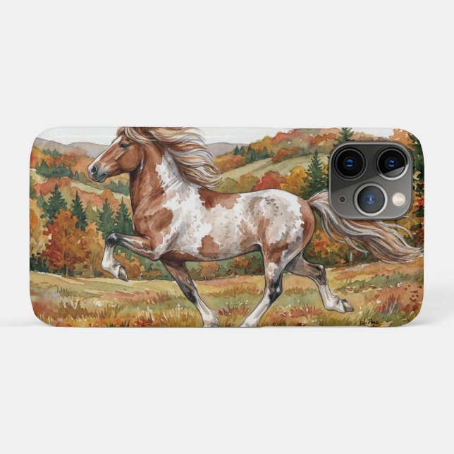 Freya Icelandic Horse in Autumn Forest Case-Mate iPhone Case (Back (Horizontal))