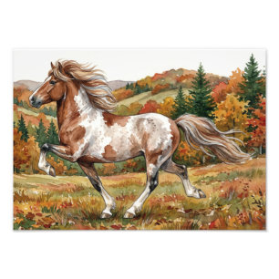 Freya Icelandic Horse in Autumn Forest Photo Print