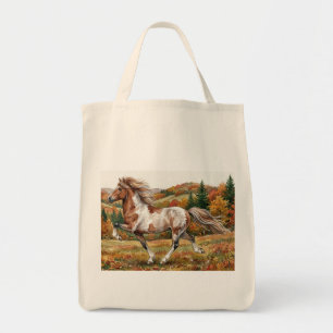 Freya Icelandic Horse in Autumn Forest Tote Bag
