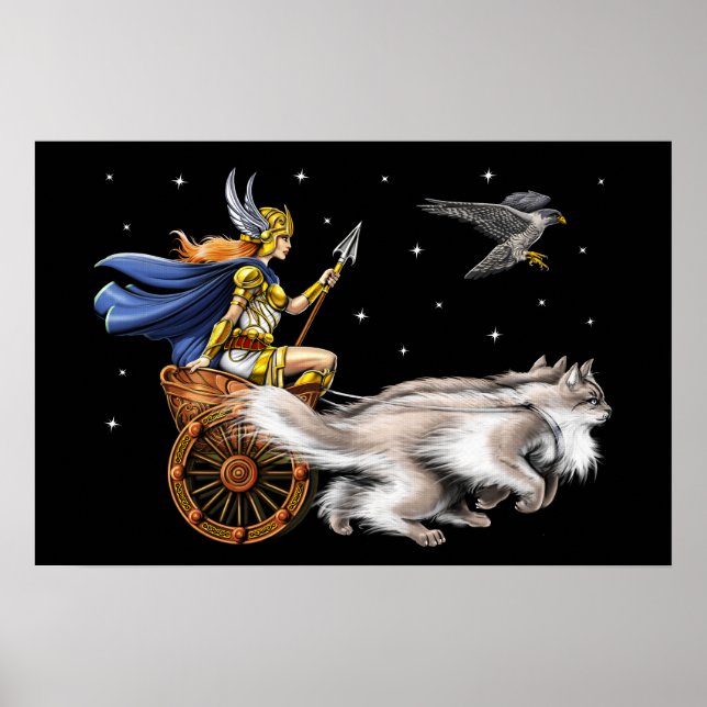 Freya Norse Mythology Goddess Poster (Front)