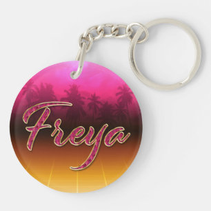 Freya Vorname Name golden pink Schlüsselanhänger Key Ring