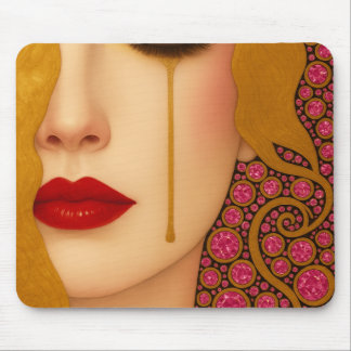 Freya's heartache golden tears in pink motif mouse pad
