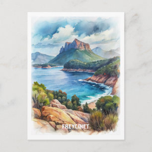 Freycinet National Park Watercolor Painting  Postcard