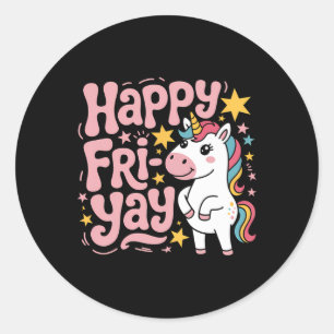 Fri-yay Teacher Fry Yay Friday Weekend Happy Fri-y Classic Round Sticker