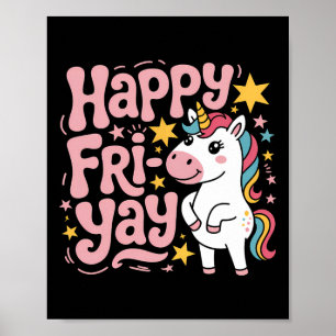 Fri-yay Teacher Fry Yay Friday Weekend Happy Fri-y Poster