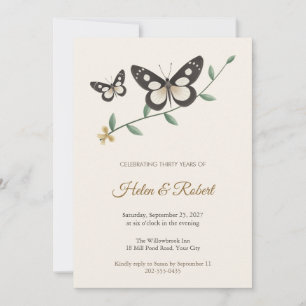 Friar Butterfly Anniversary Party Invitation
