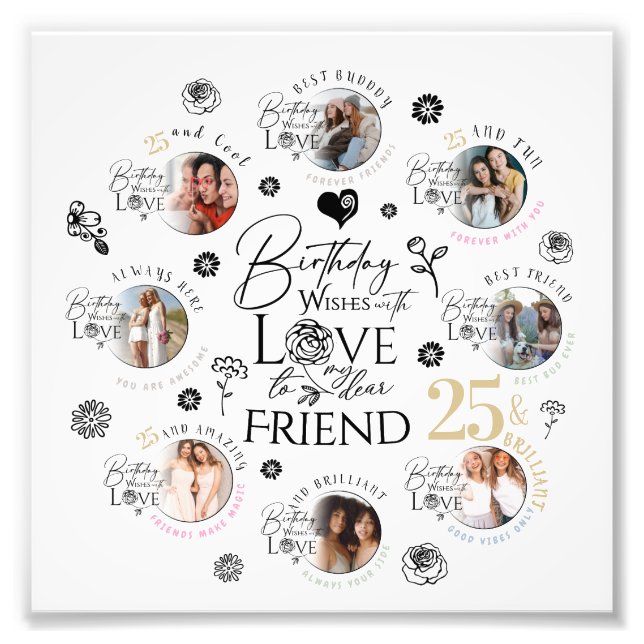 `FriBirthday Photo Collage Print (Front)