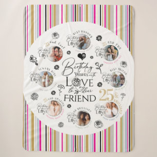 `FriBirthday Photo Collage Sherpa Blanket