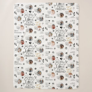 `FriBirthday Photo Collage Sherpa Blanket