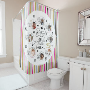 `FriBirthday Photo Collage Shower Curtain