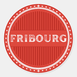 Fribourg City Pride Emblem – Swiss Identity Classic Round Sticker