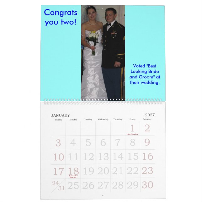 Frick Wedding 2009 Calendar (Jan 2027)