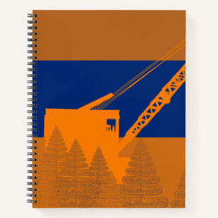 FRICTION CRANE OPERATOR FALL COLORS FANTASY ART NOTEBOOK