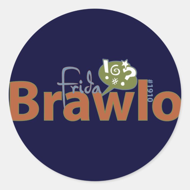 Frida Brawlo-Sticker Classic Round Sticker (Front)