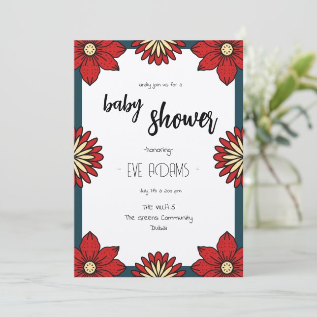 Frida Collection Baby Shower Invitation (Standing Front)