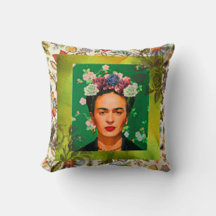 Frida Flowers Throw Pillow